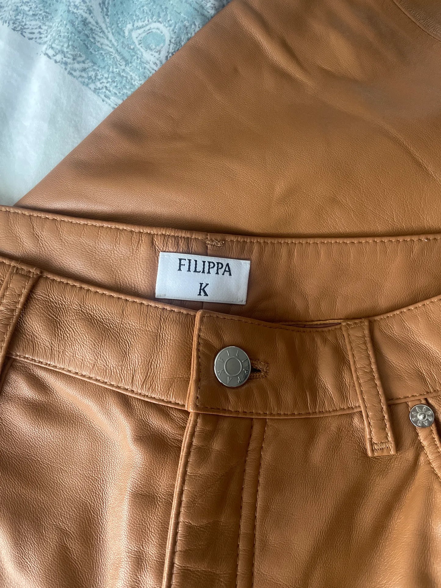 Filippa K Leather Five Pocket-skinnbyxor