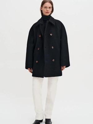 Filippa K Double Breasted Boiled Wool Peacoat-ulljacka NWT