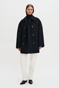 Filippa K Double Breasted Boiled Wool Peacoat-ulljacka NWT