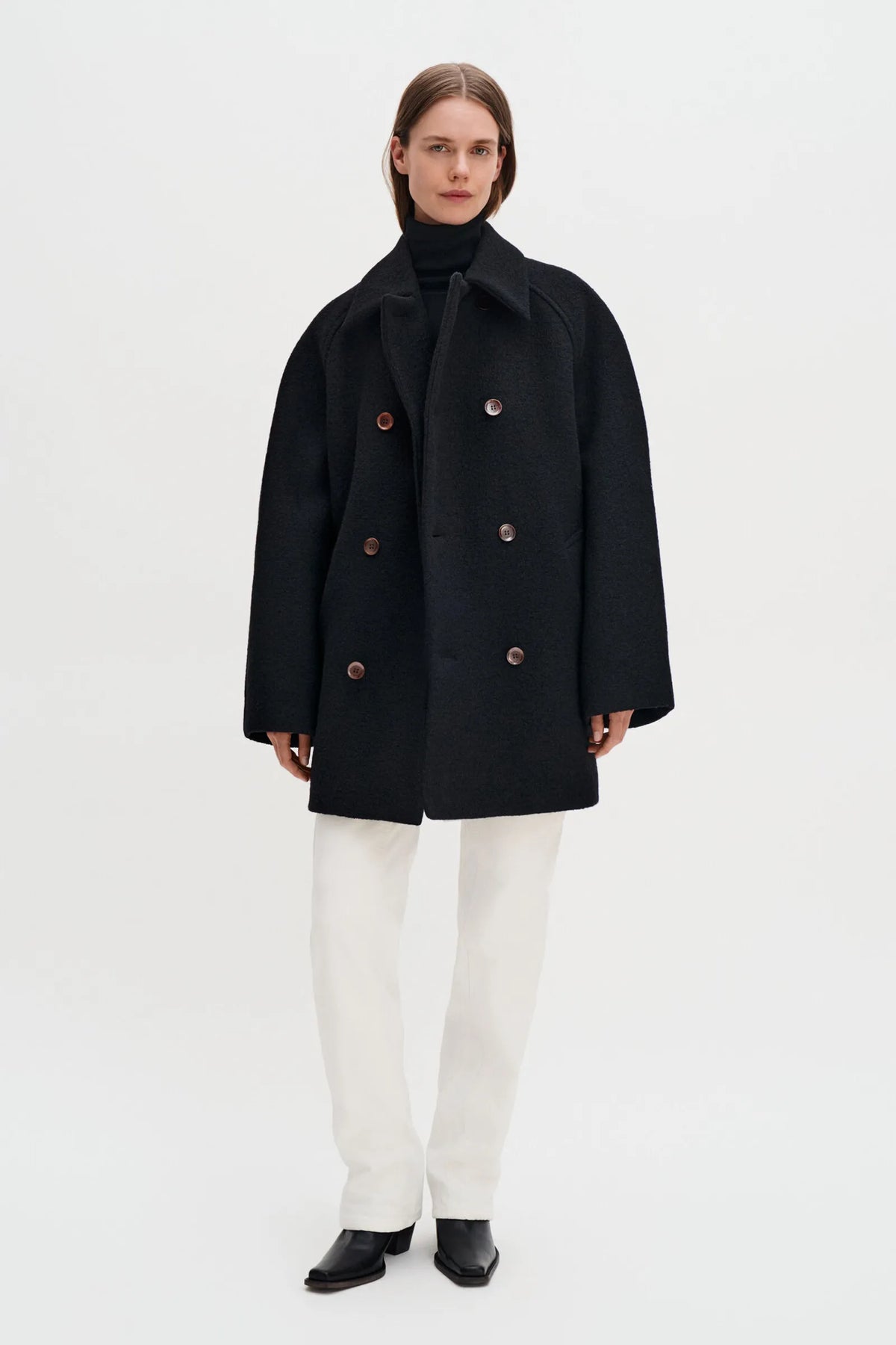 Filippa K Double Breasted Boiled Wool Peacoat-ulljacka NWT