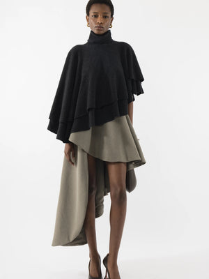 Flowy Knitted Cape Poncho