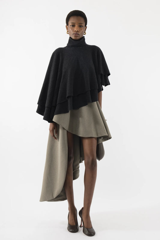 Flowy Knitted Cape Poncho