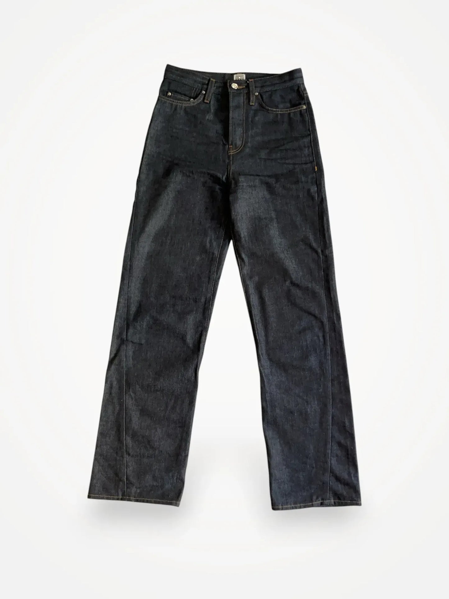 Toteme Twisted Seam Full Length Raw Blue Jeans