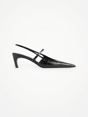 Toteme The Sharp Slingback croco-skinnklackar
