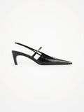 Toteme The Sharp Slingback croco-skinnklackar