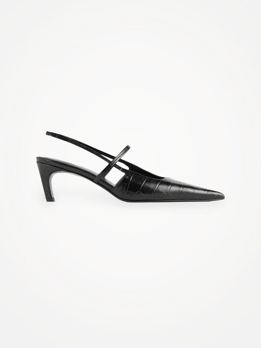 Toteme The Sharp Slingback croco-skinnklackar