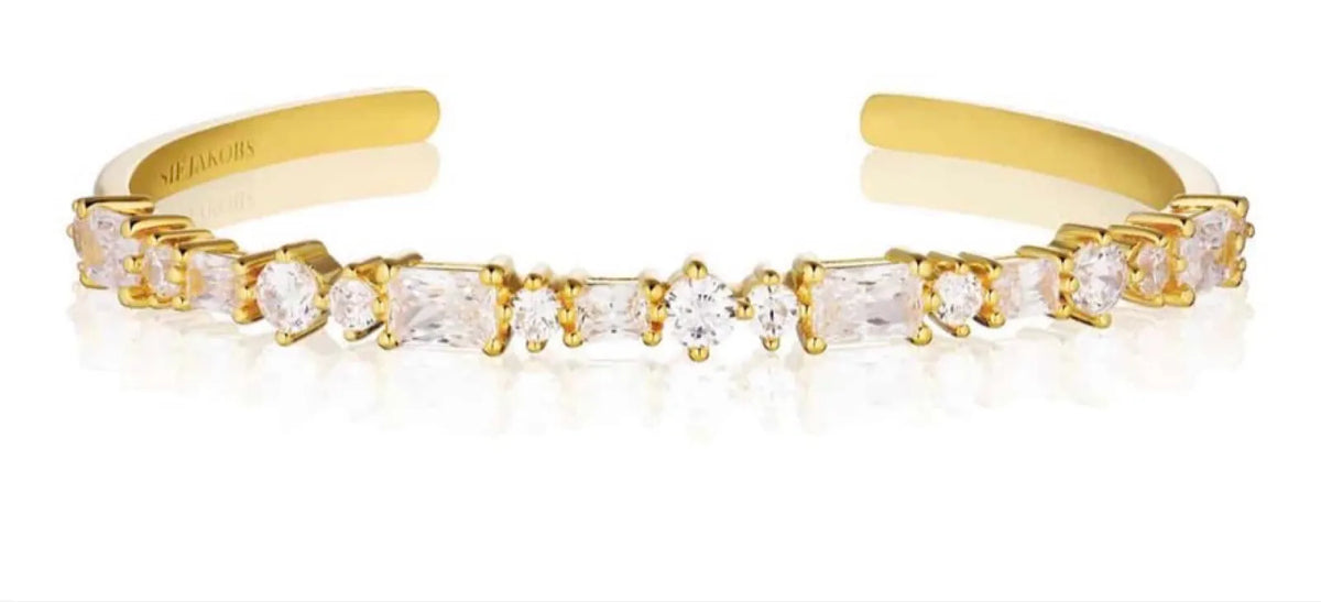 Sif Jacobs Sif Jakobs Bangle Ivrea - 18k Gold Plated, With White Zirconia Bracelet