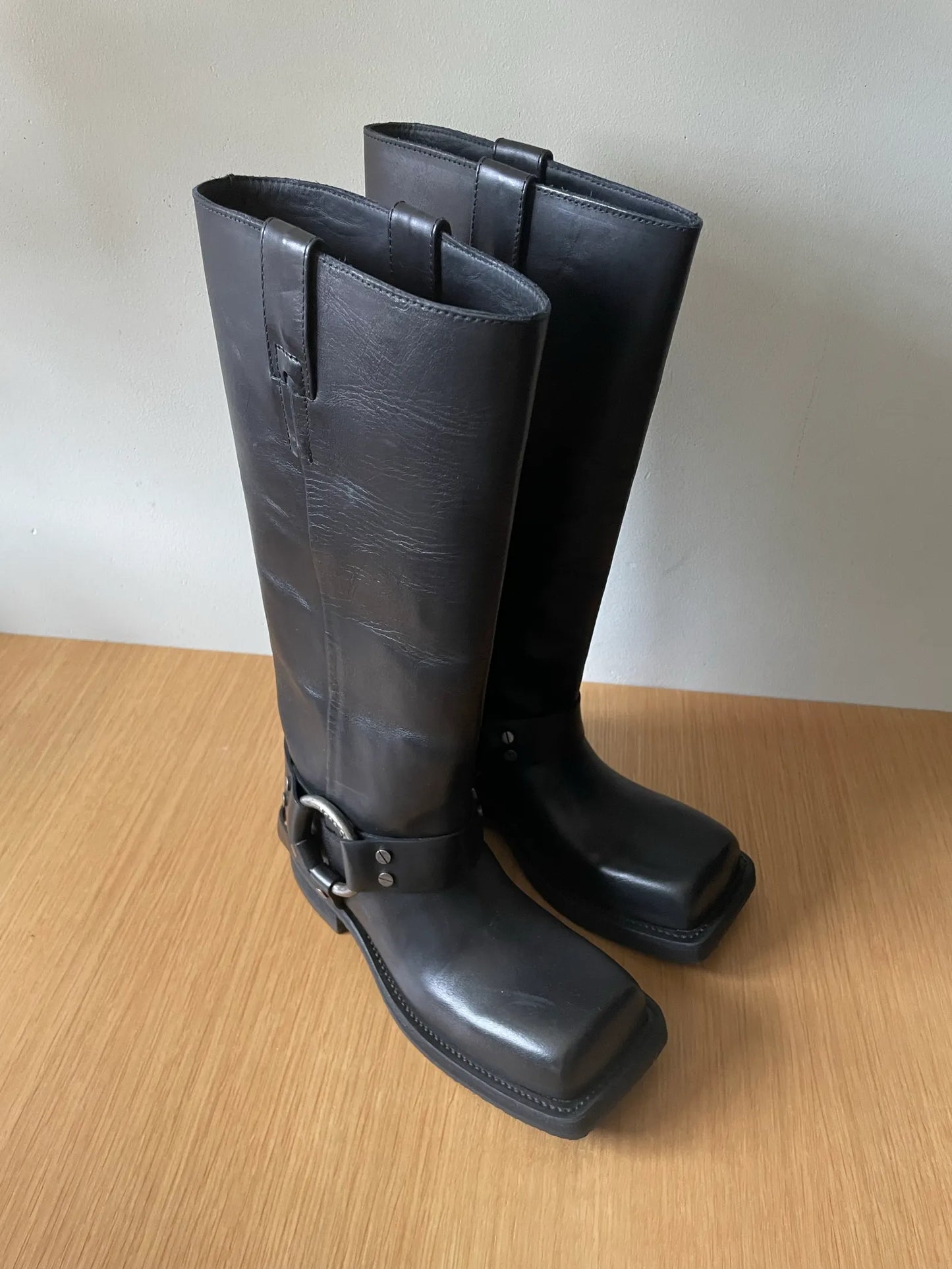 Acne Studios Leather Biker-skinnboots NWOT