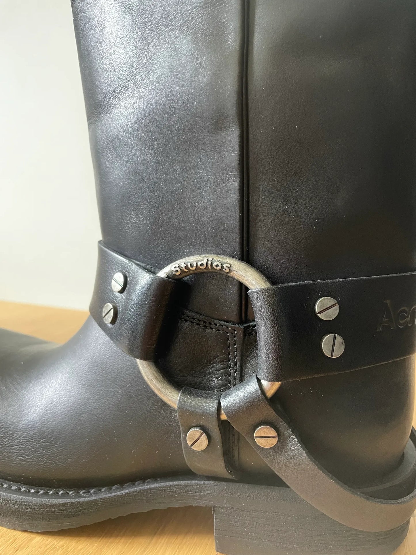 Acne Studios Leather Biker-skinnboots NWOT
