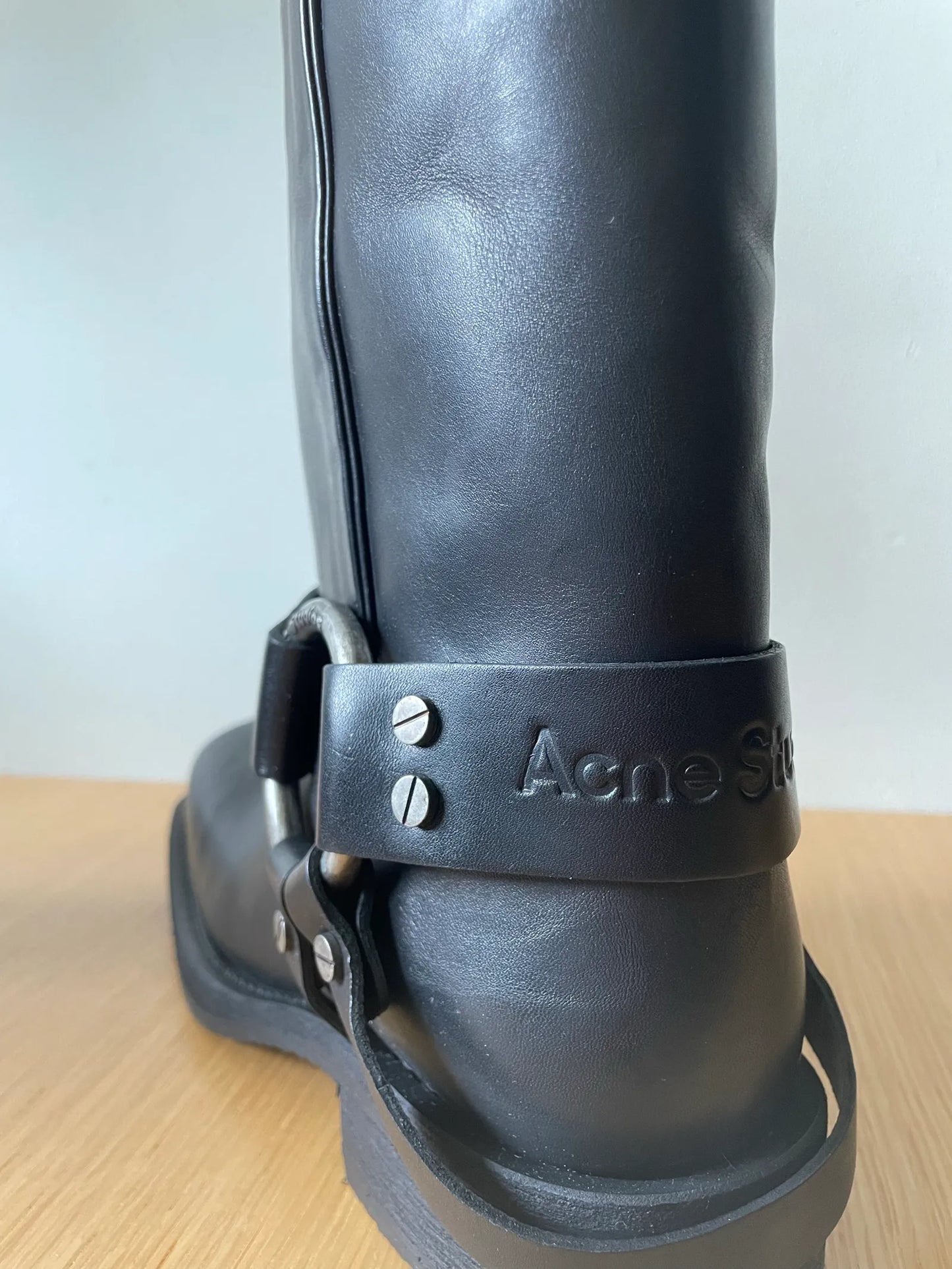 Acne Studios Leather Biker-skinnboots NWOT