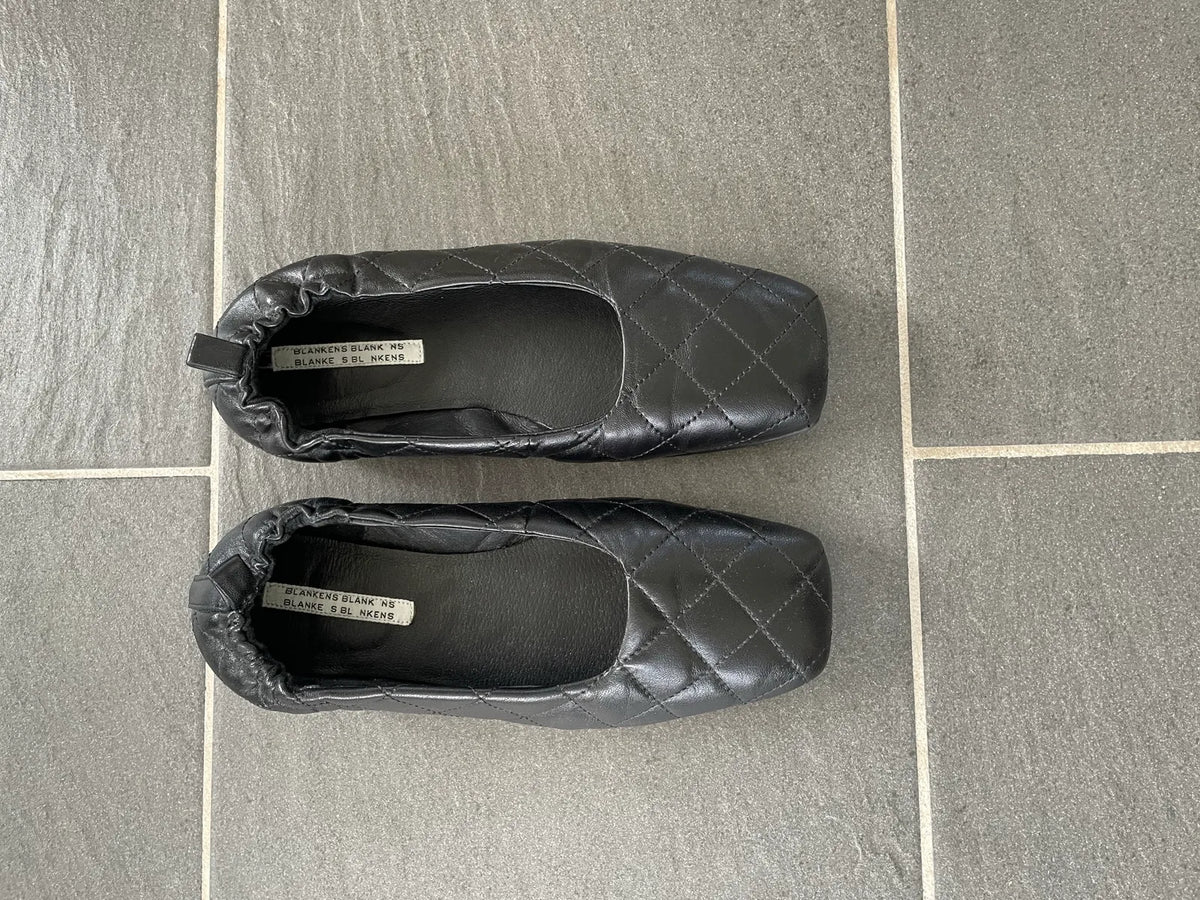 Blankens The Leah Quilted-skinnballerinaskor NWT
