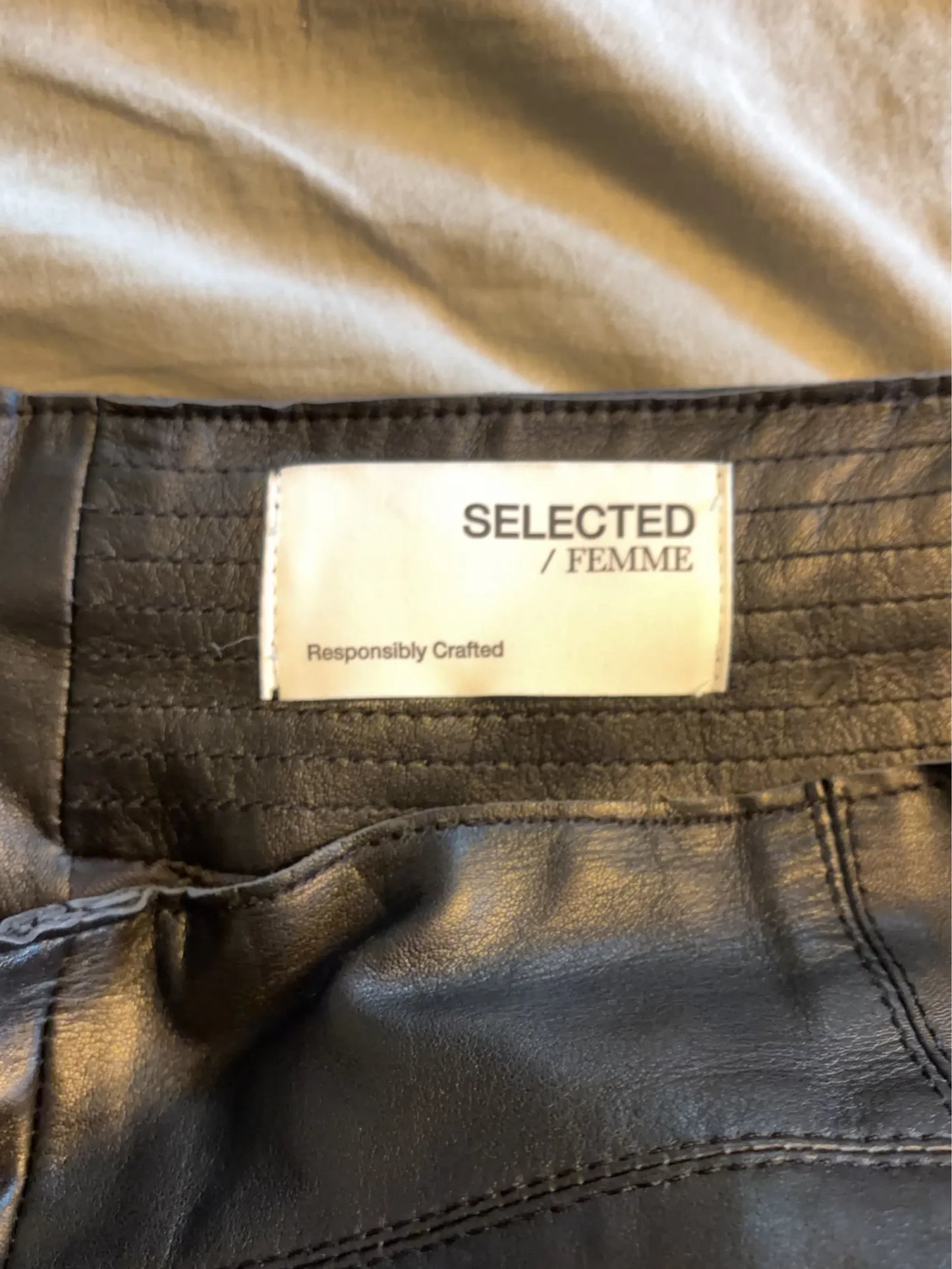 SELECTED Leather B Noos-skinnkjol