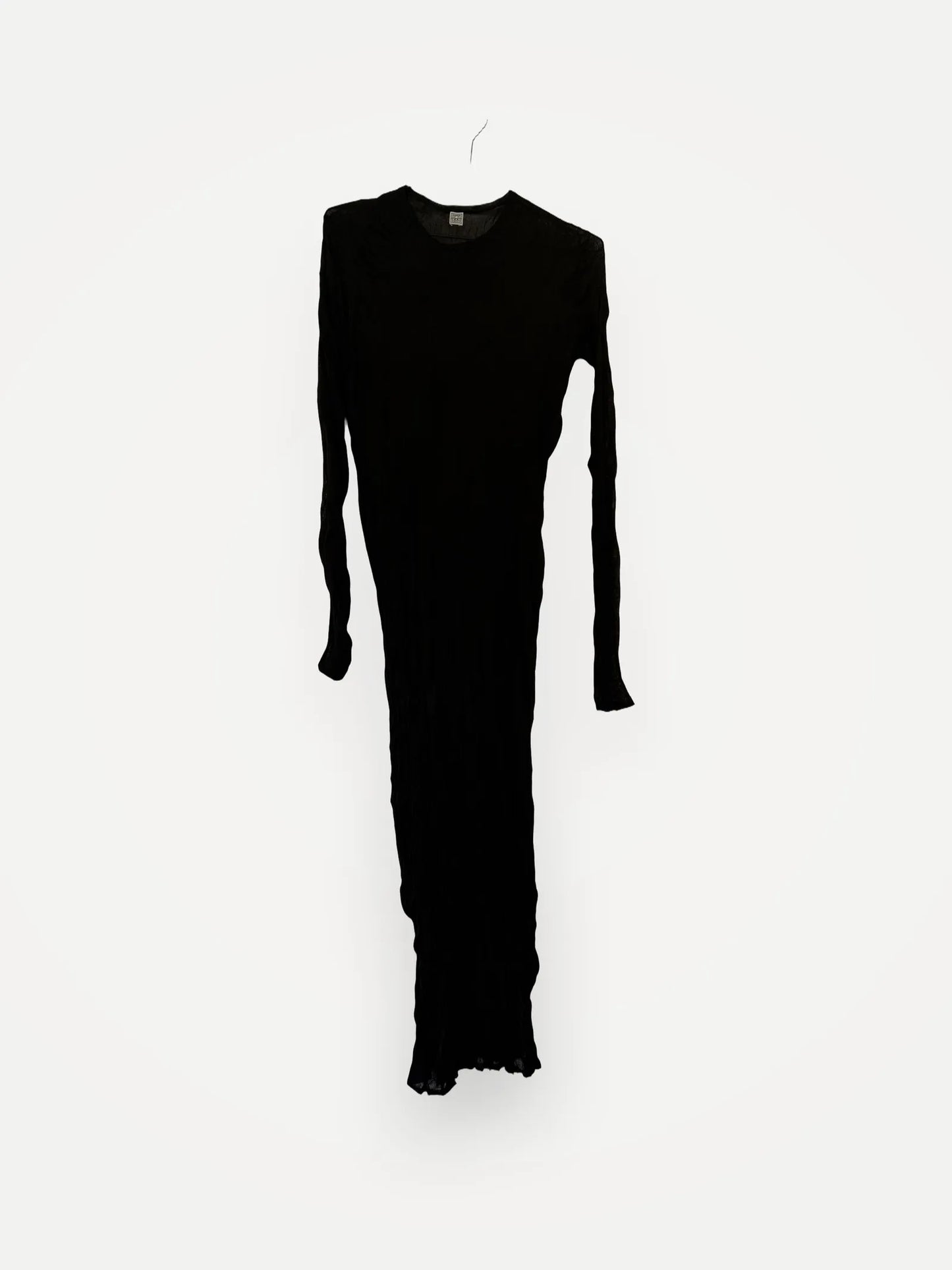 Toteme Crinkled Knit Long-sleeve Black-klänning
