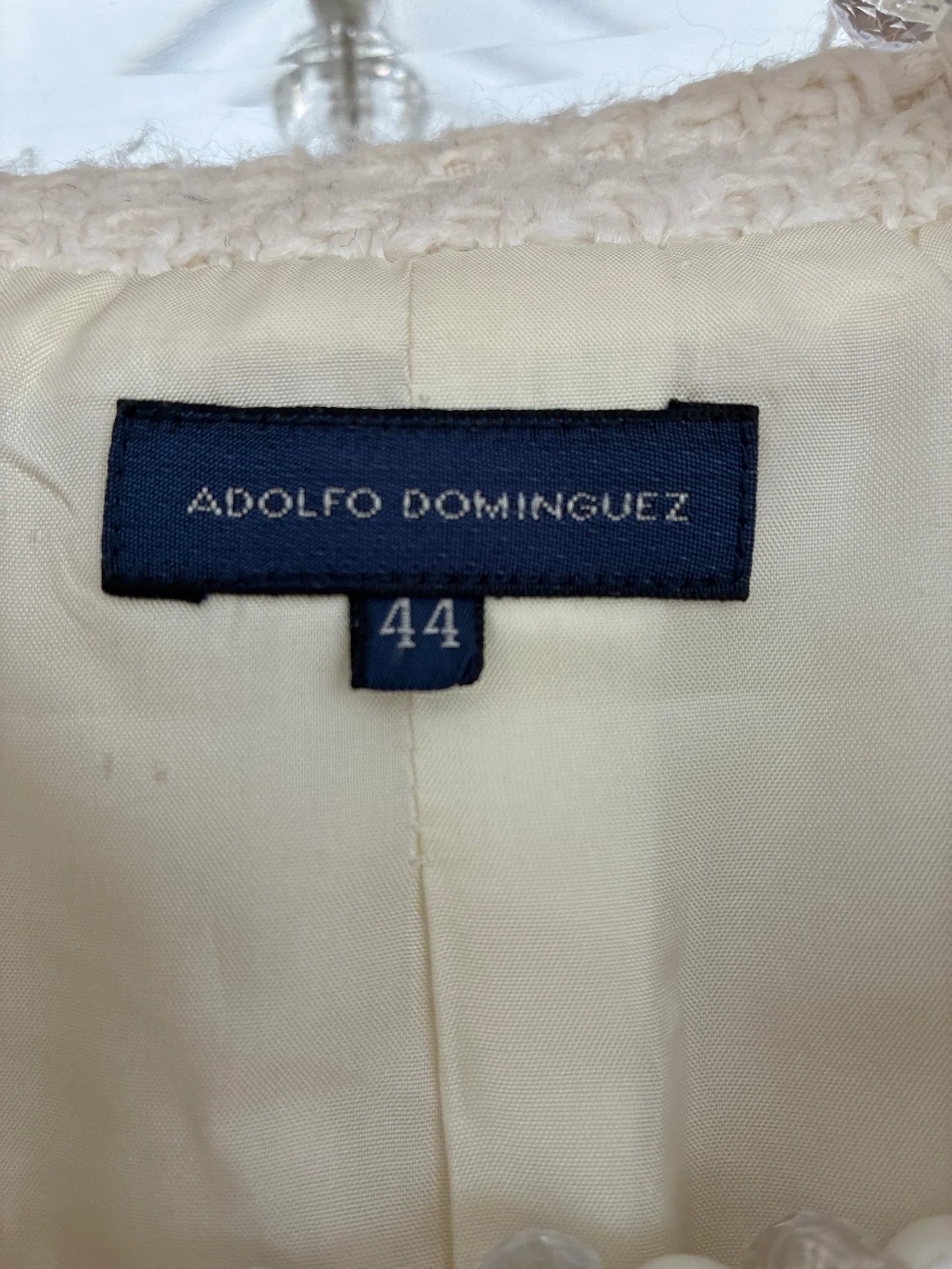 Adolfo Dominguez Kort Offwhite Fickor Fram-ullkavaj