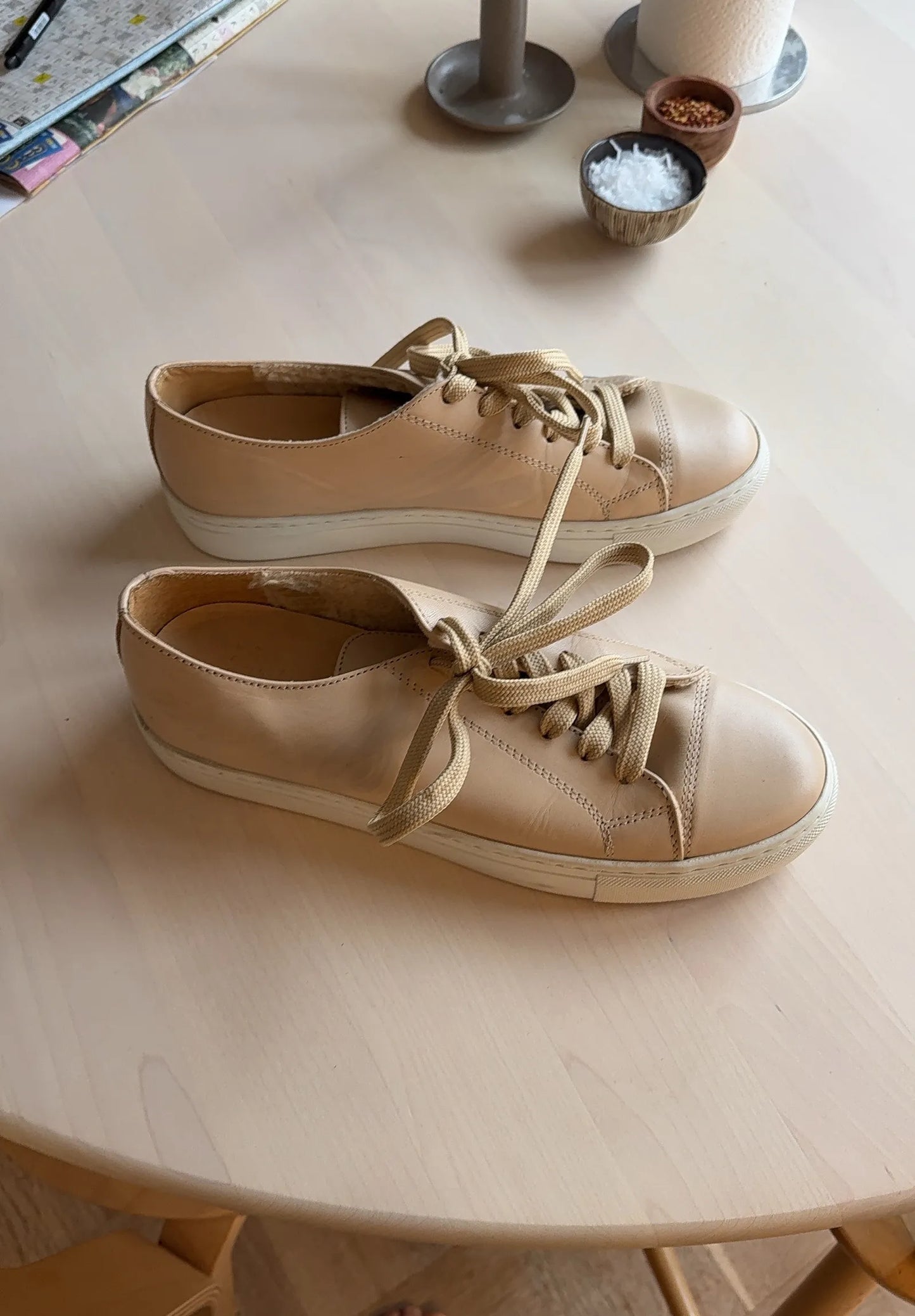 Wood Wood-skinnsneakers NWT