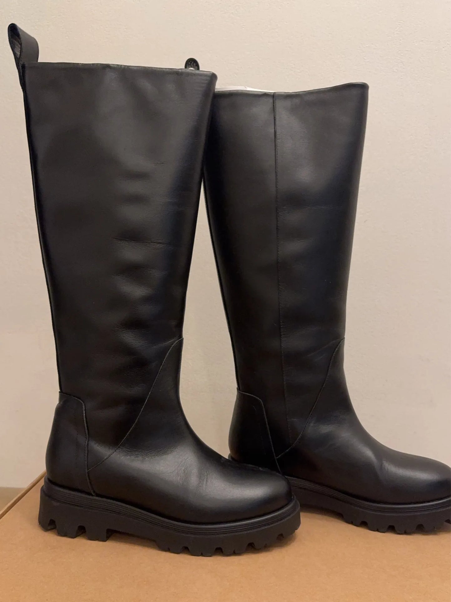 Flattered Luna Leather Caramel-skinnboots
