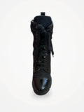 Prada Leather-trimmed Lace-up-kängor