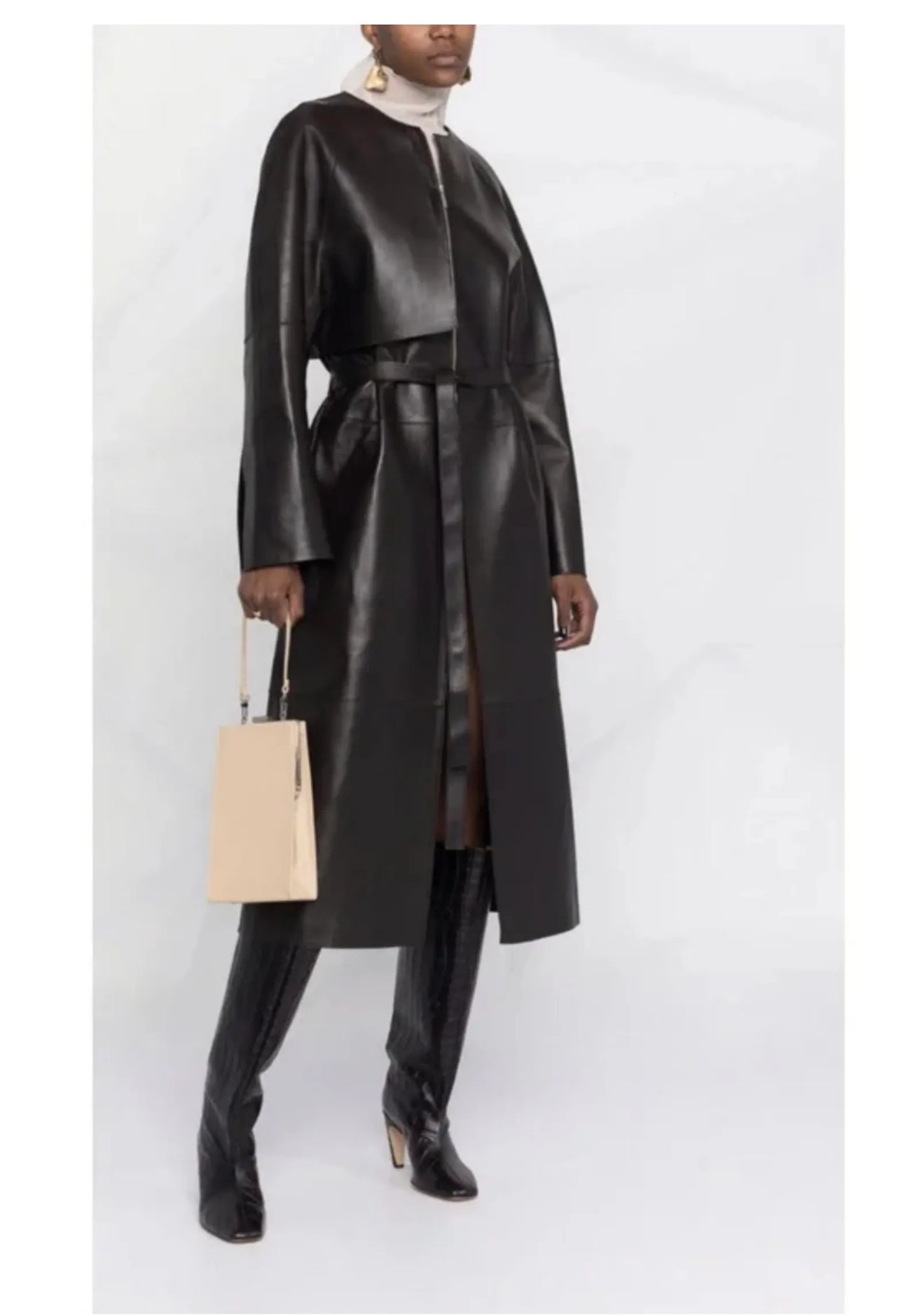 Toteme Leather Trench Coat