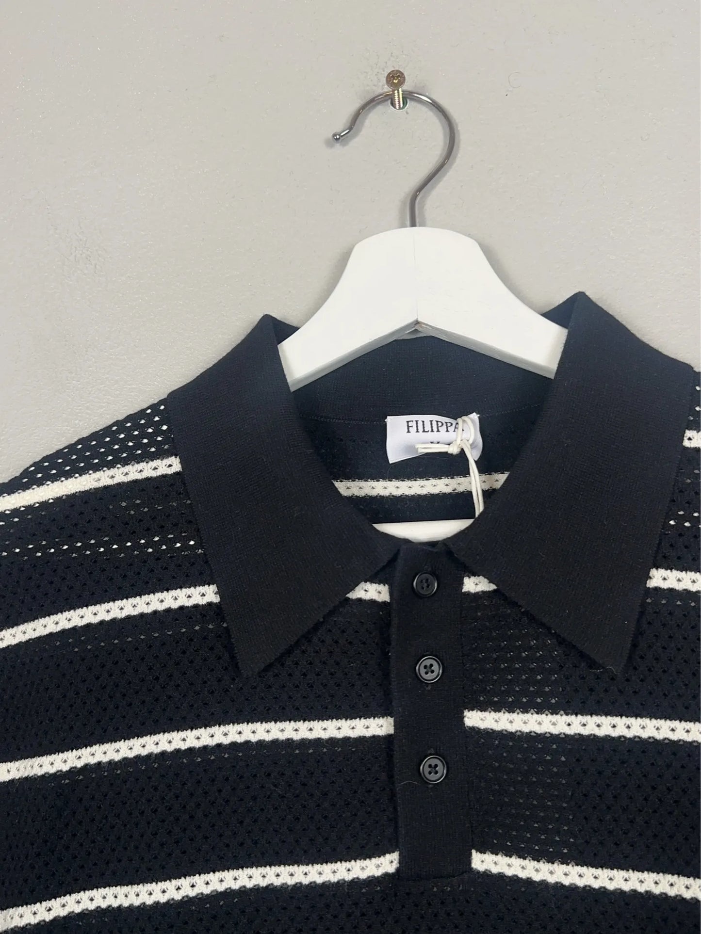 Filippa K Striped Mesh Polo Shirt