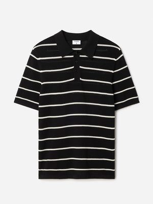 Filippa K Striped Mesh Polo Shirt