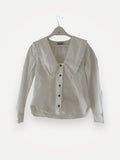 Ganni Ruffled Oversized-collar Blouse