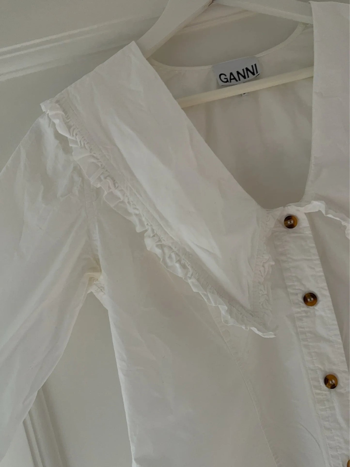 Ganni Ruffled Oversized-collar Blouse