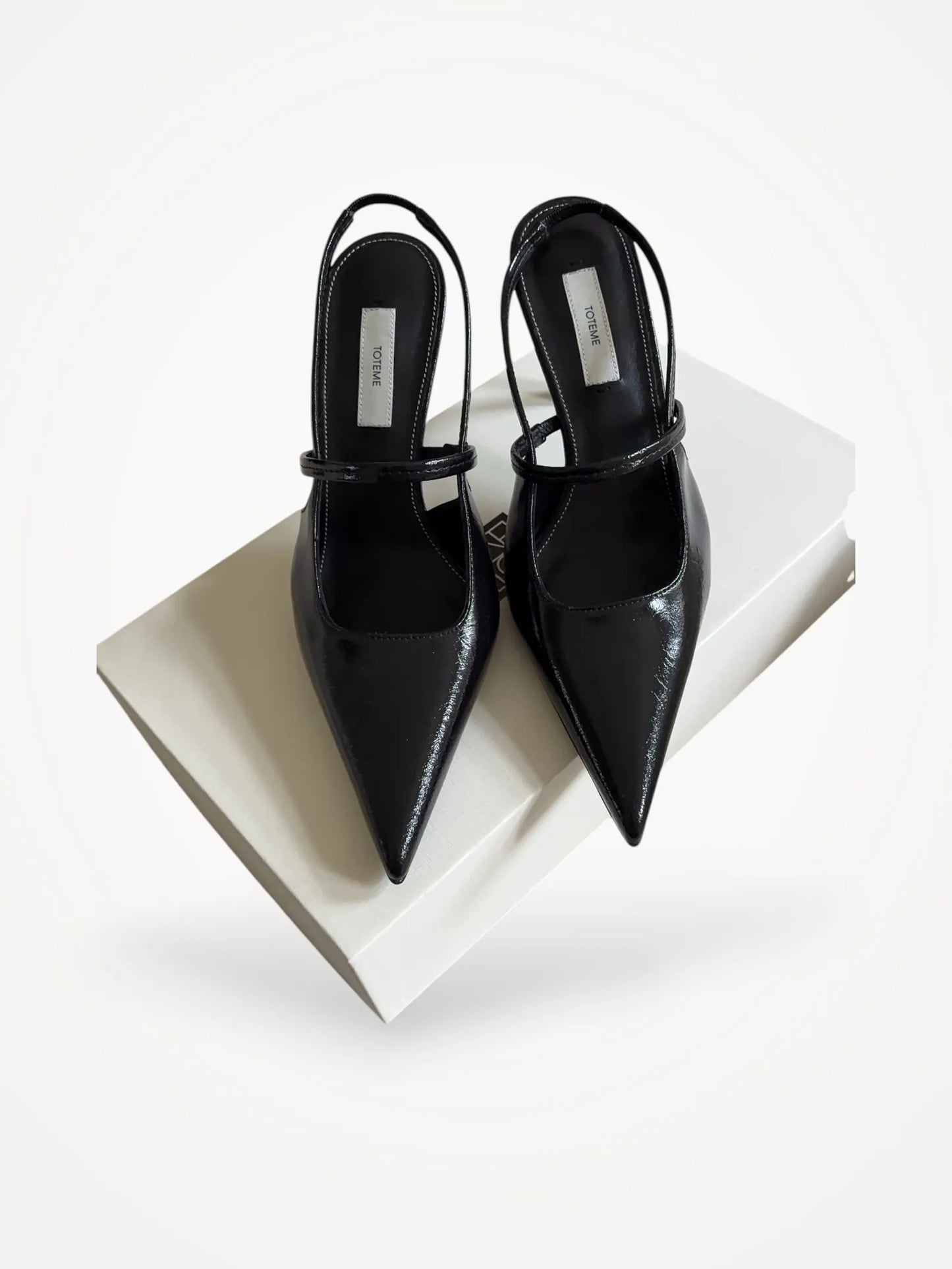 Toteme Naplack Stilettos Slingbacks Svarta Heels