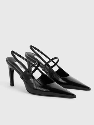 Toteme Naplack Stilettos Slingbacks Svarta Heels
