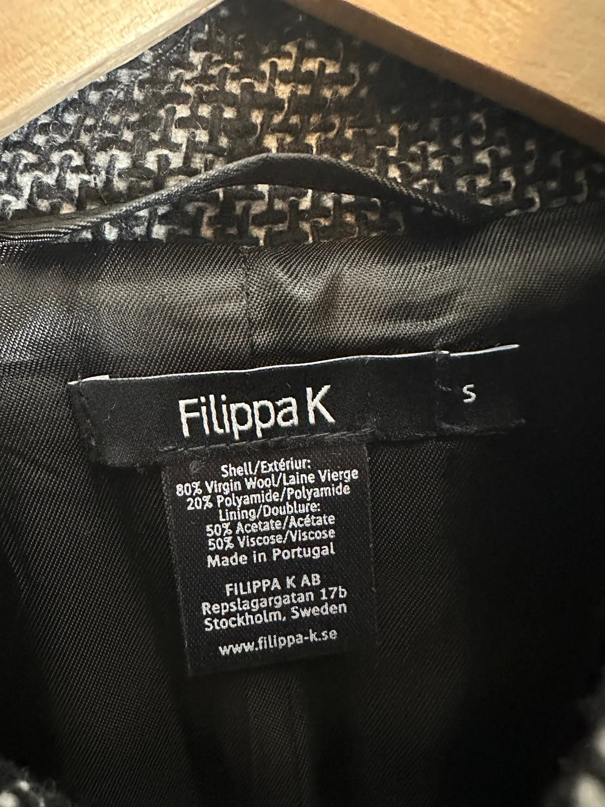 Filippa K Tweed Belt-ullkappa NWT