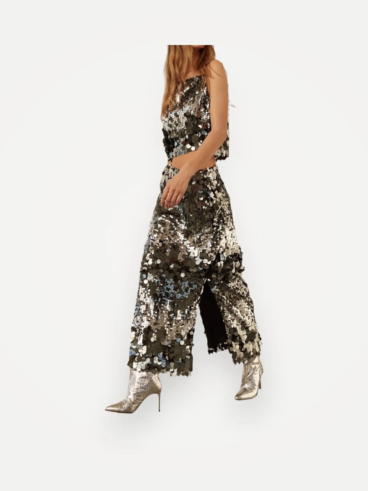 Sofie Schnoor Charcoal Sequin-topp NWT