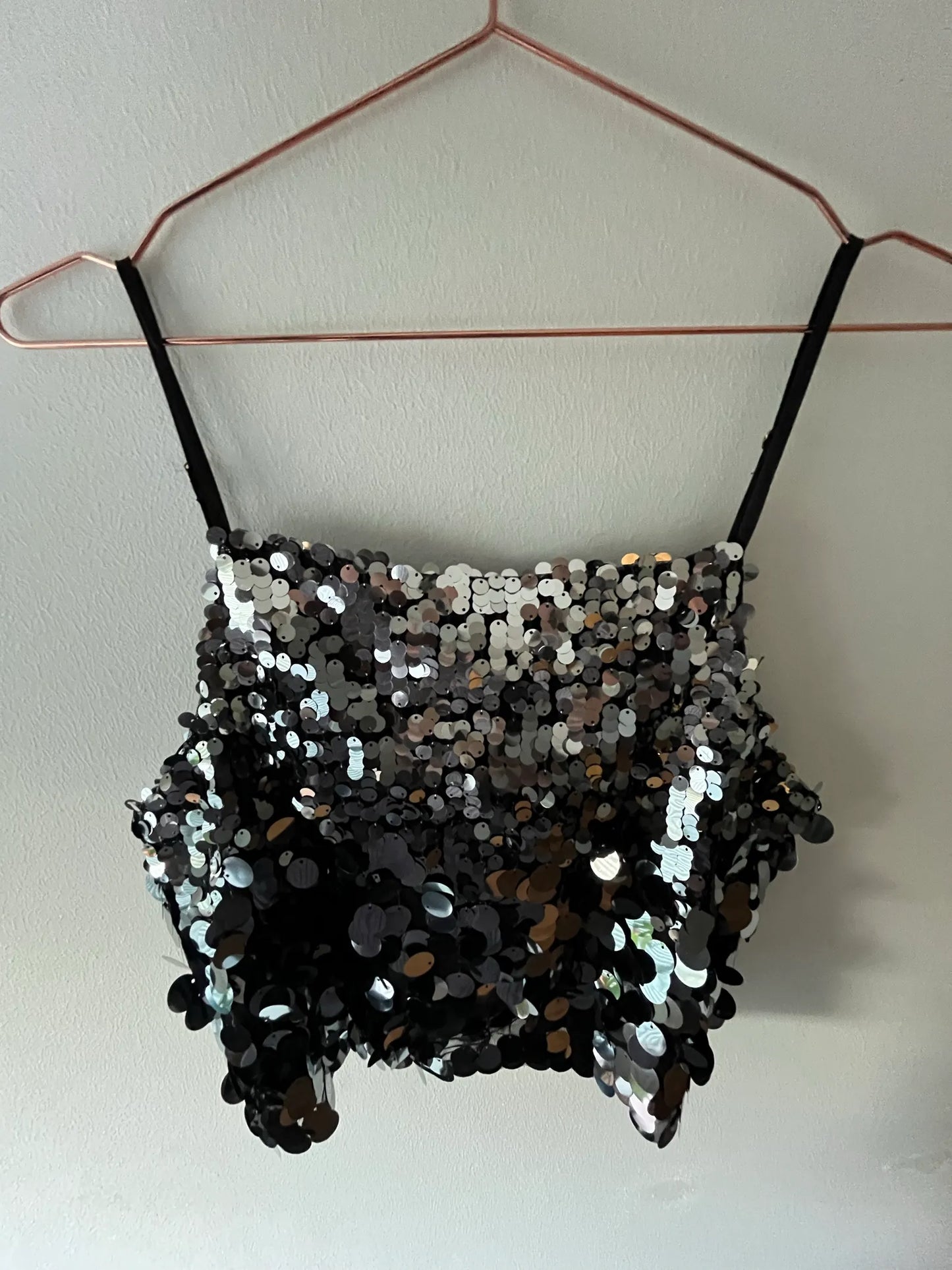 Sofie Schnoor Charcoal Sequin-topp NWT