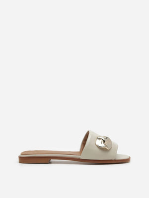Flattered Mira Creme Leather Sandals