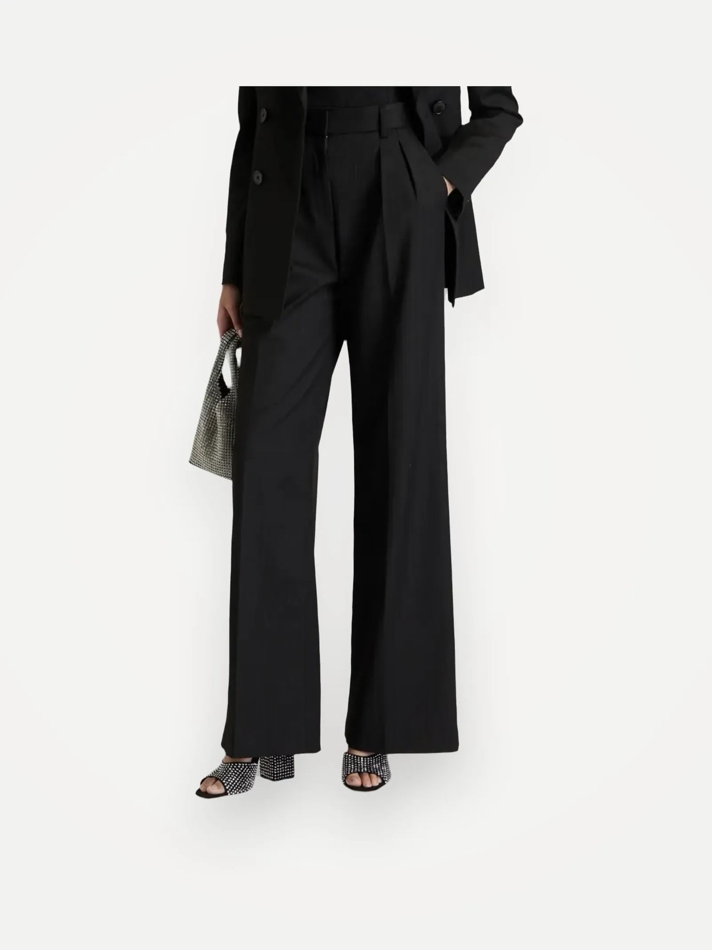 Rebecca Vallance Charlie Pinstripe Wide Leg Suit Trousers