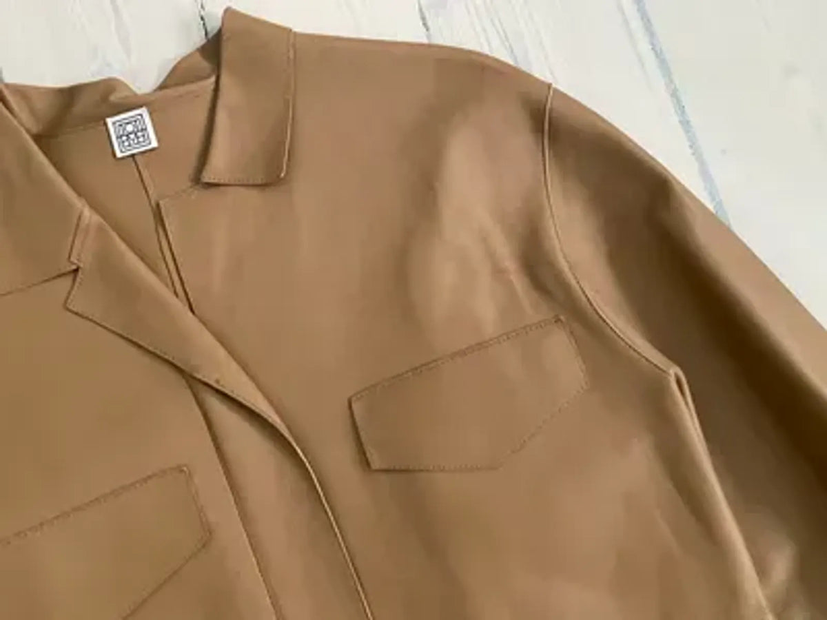 Toteme Army Leather Camel-skinnjacka