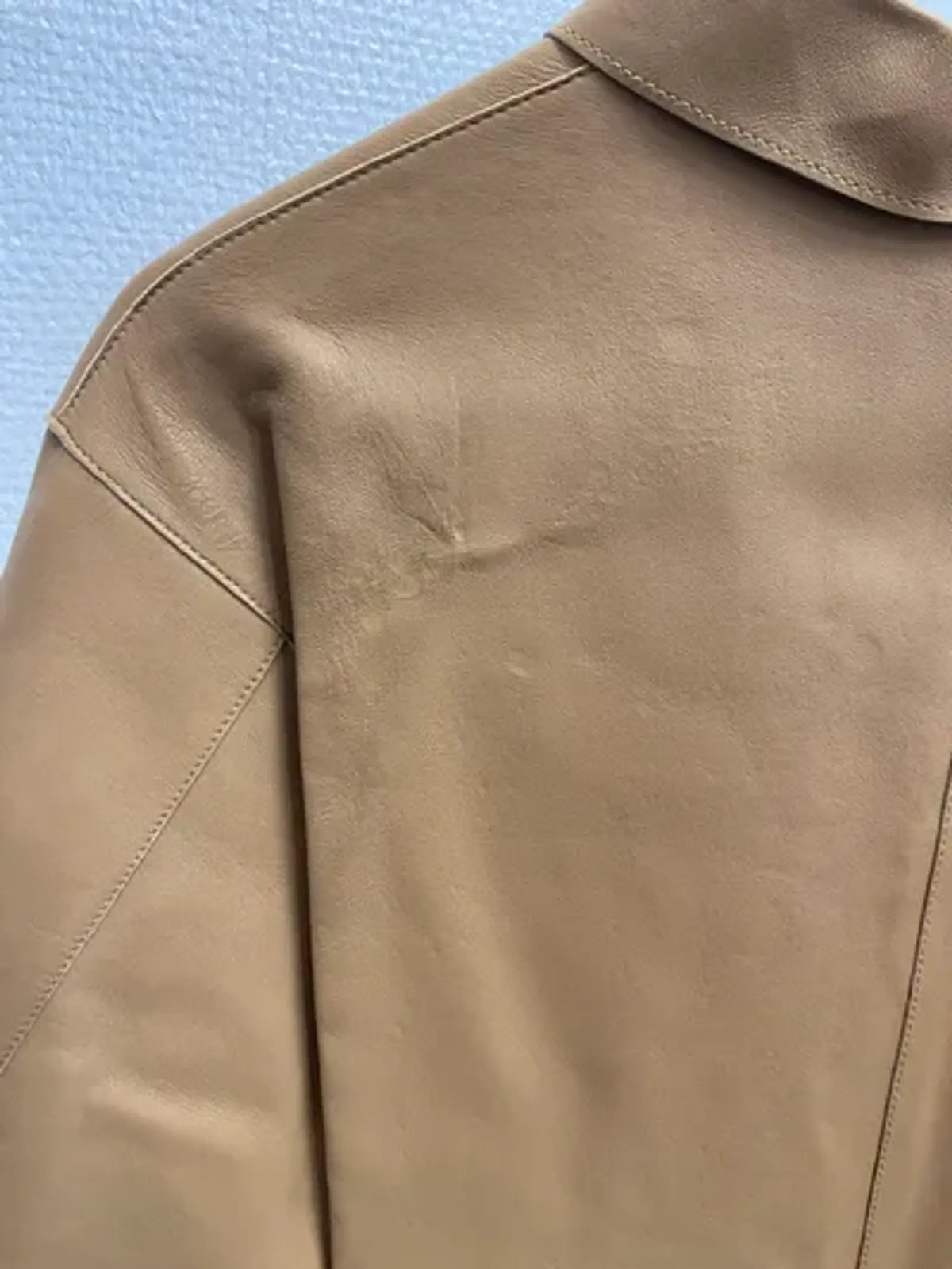 Toteme Army Leather Camel-skinnjacka