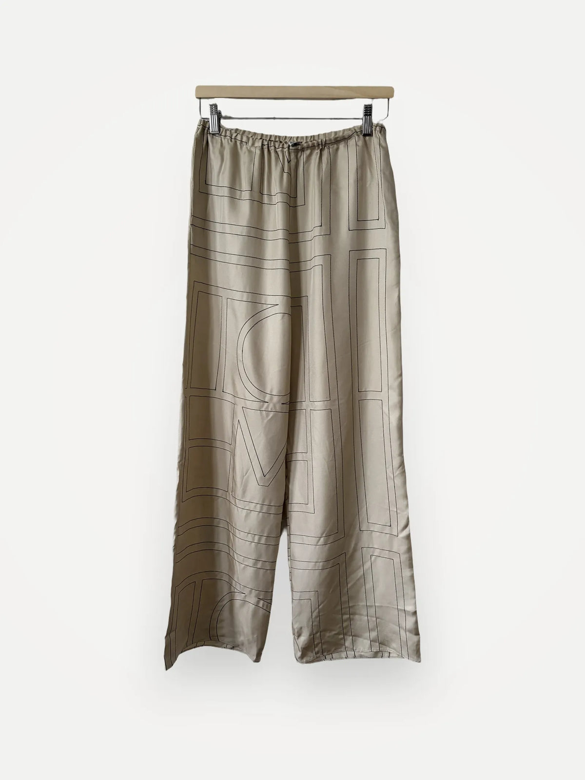 Toteme Monogram Silk Pj Bottoms Trousers
