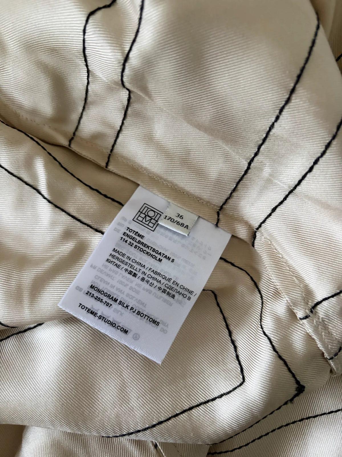 Toteme Monogram Silk Pj Bottoms Trousers