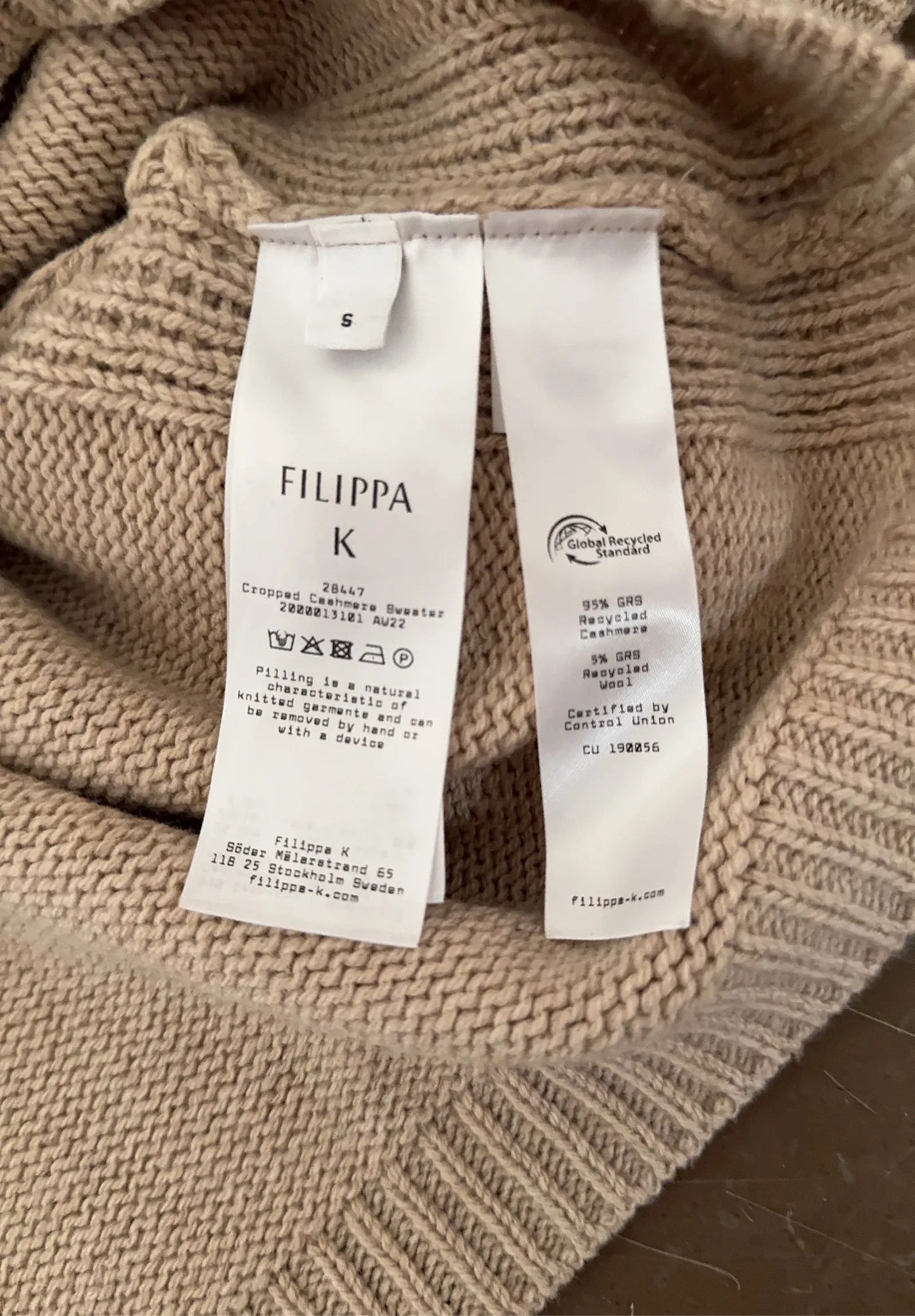 Filippa K Cropped Cashmere Sweater