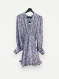 By Timo Purple Flower Georgette-klänning NWT