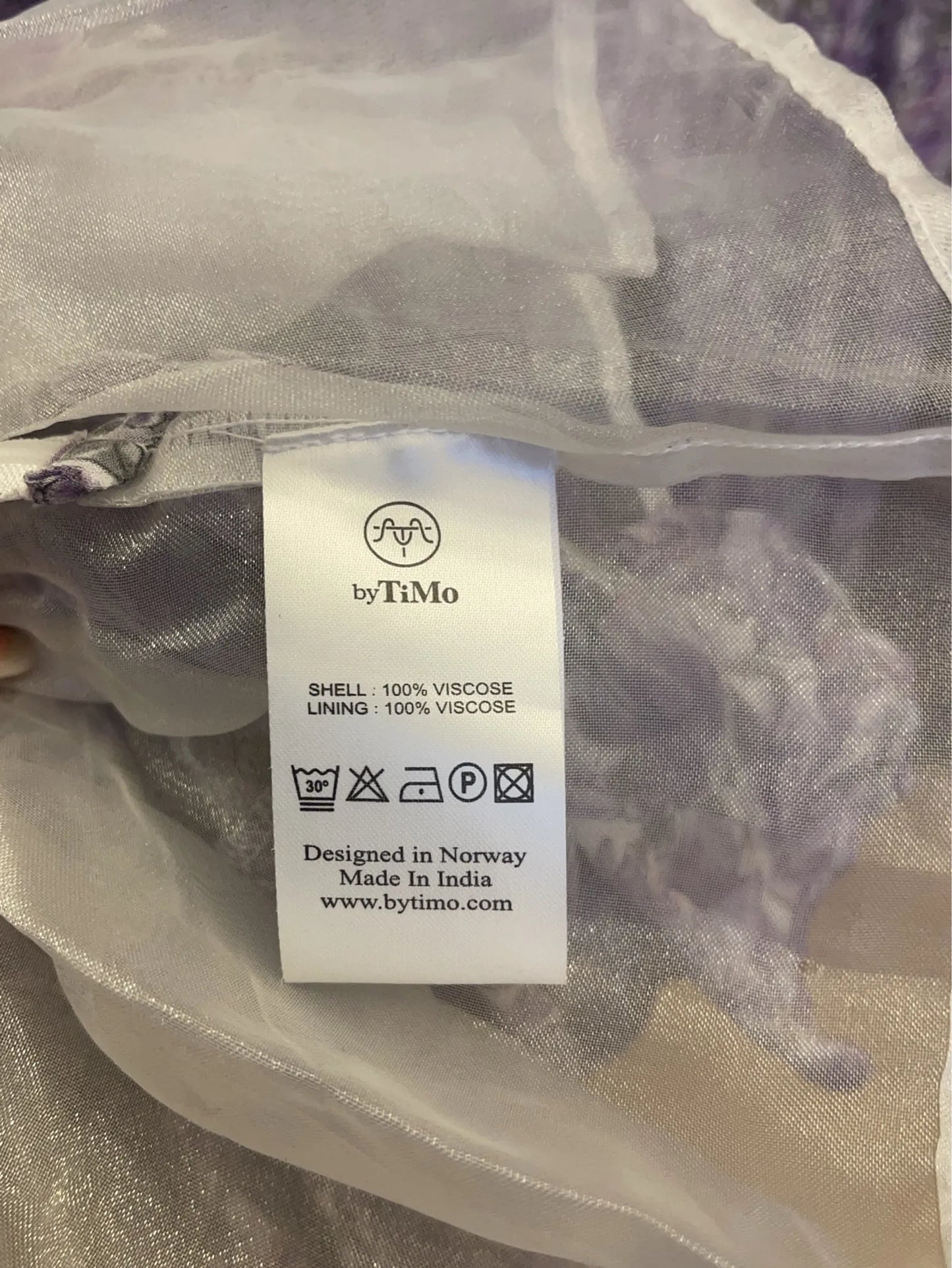 By Timo Purple Flower Georgette-klänning NWT