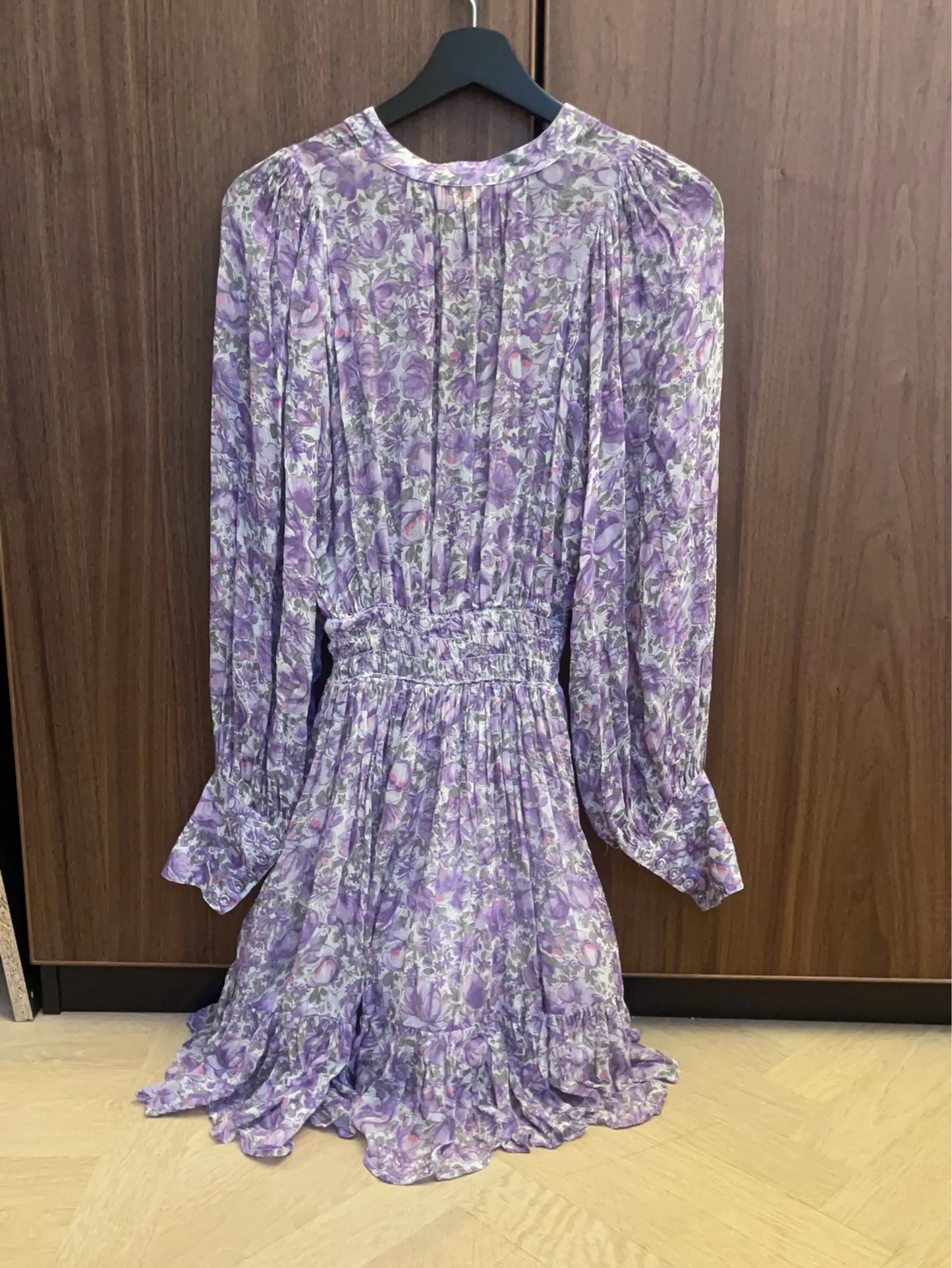 By Timo Purple Flower Georgette-klänning NWT