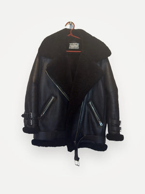 Acne Studios Velocite Shearling In Black Leather jacket