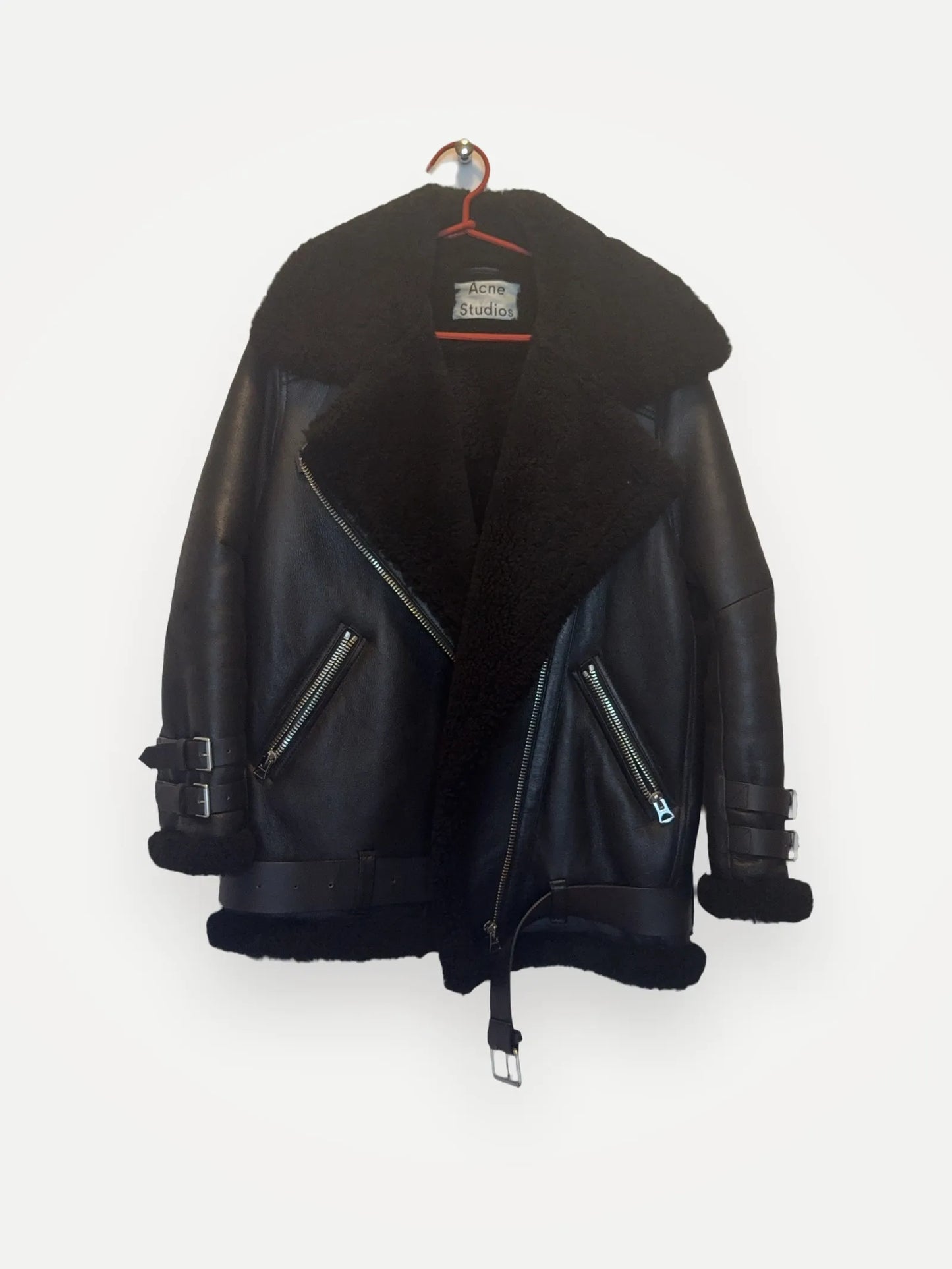 Acne Studios Velocite Shearling In Black Leather jacket