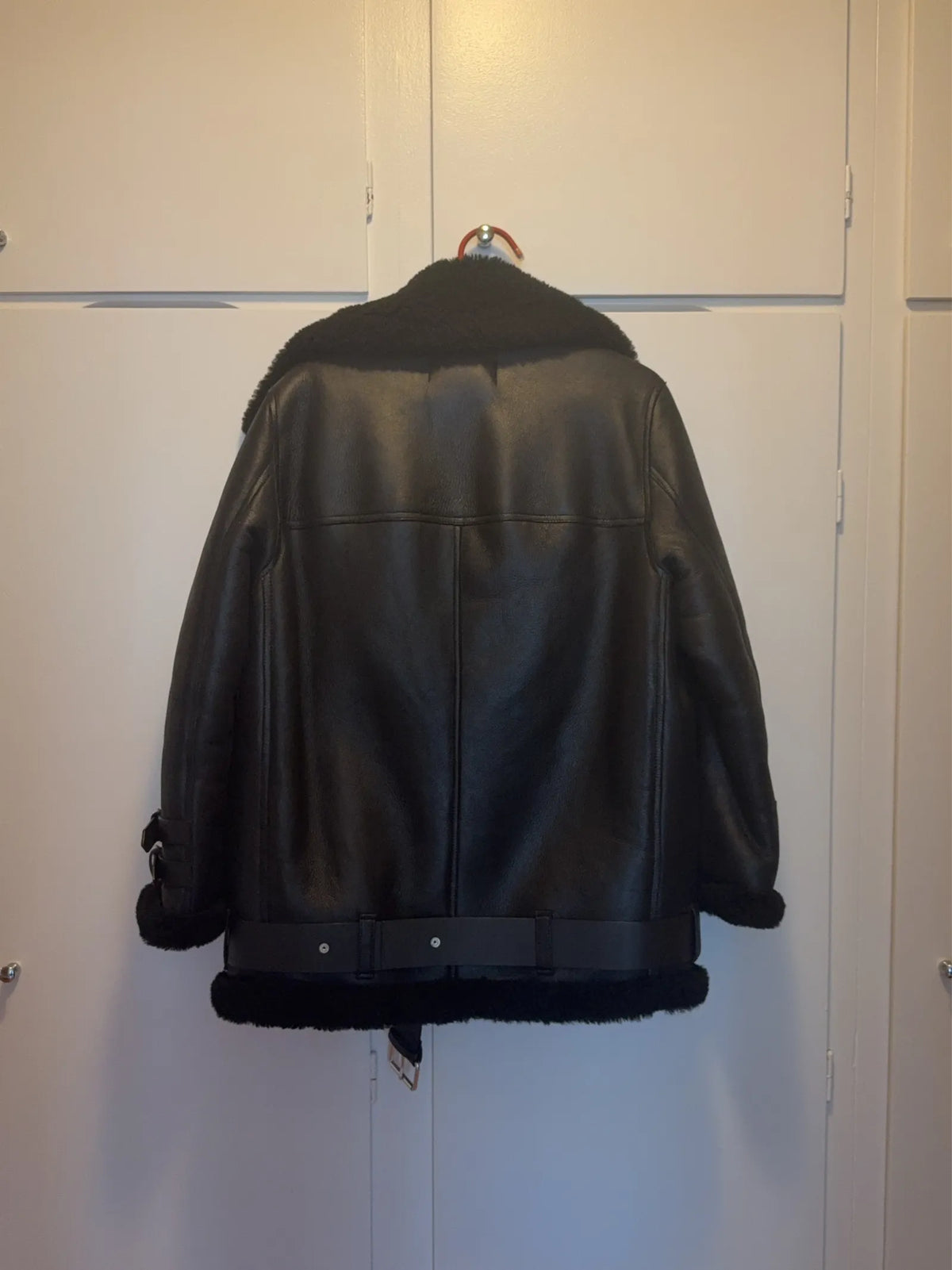 Acne Studios Velocite Shearling In Black Leather jacket