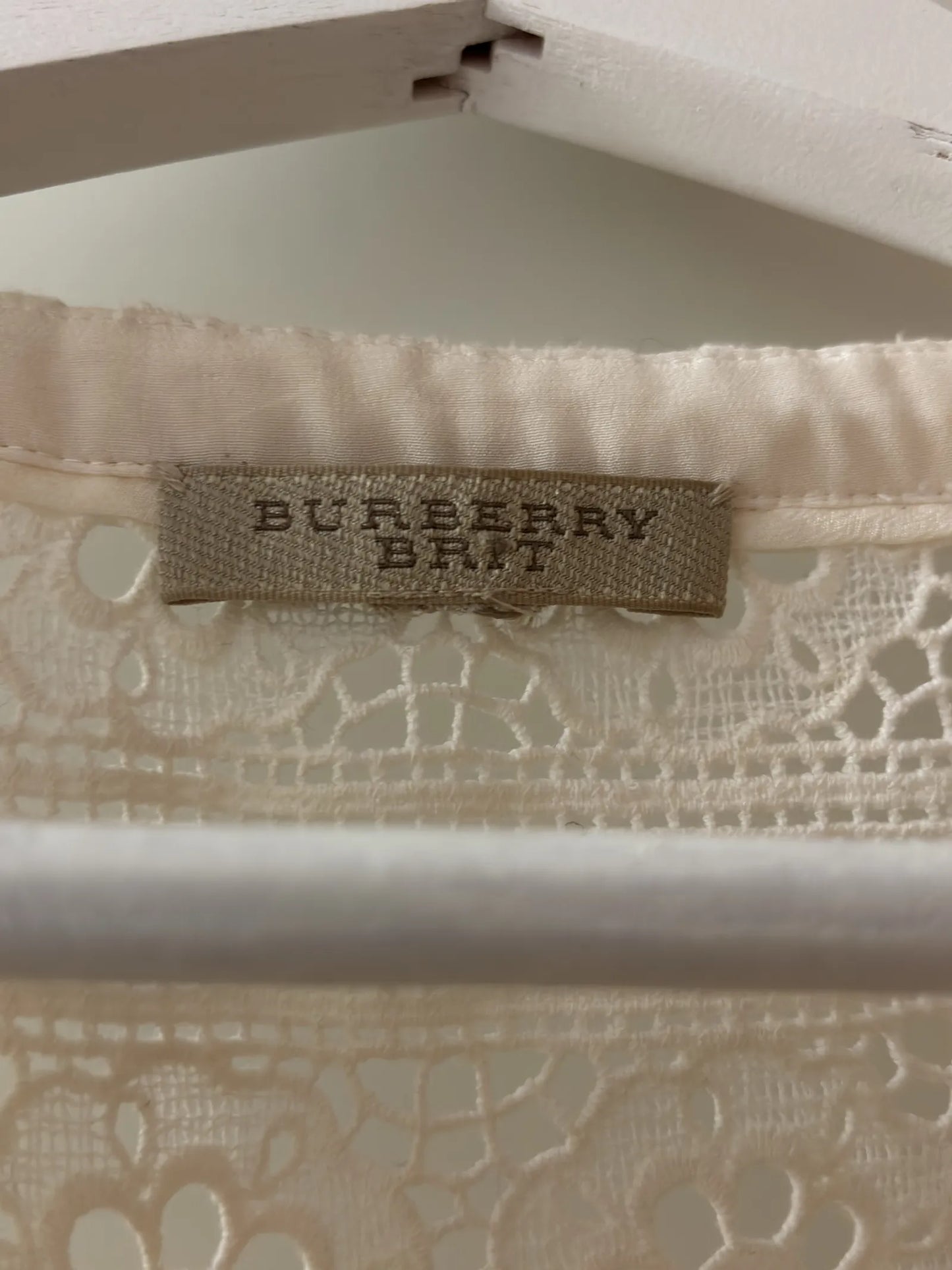 Burberry Brit White Cotton Lace-klänning