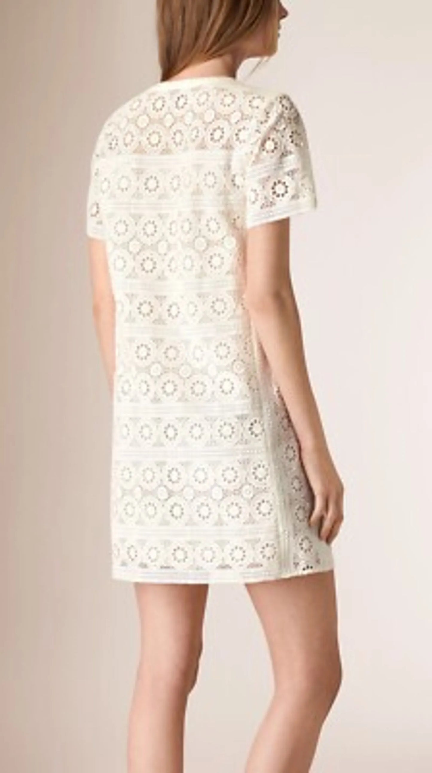 Burberry Brit White Cotton Lace-klänning