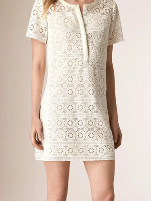 Burberry Brit White Cotton Lace-klänning