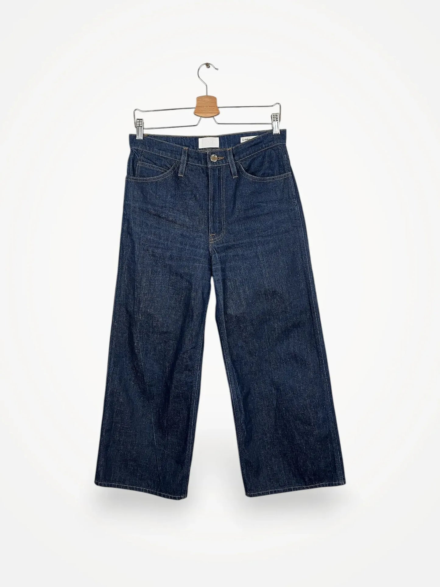 Frame Denim Le Italien Wide Leg Crop In Rinse Jeans
