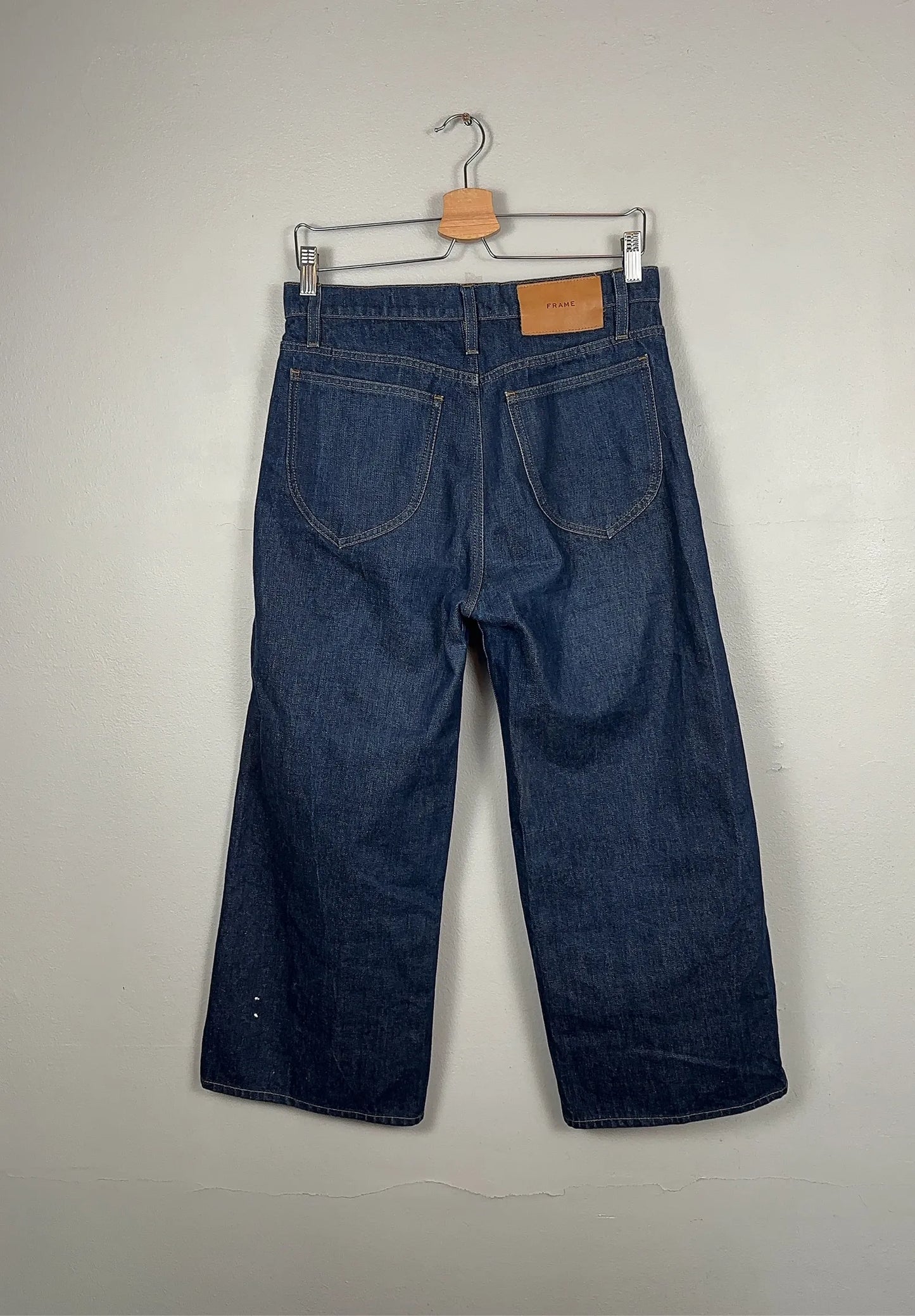 Frame Denim Le Italien Wide Leg Crop In Rinse Jeans