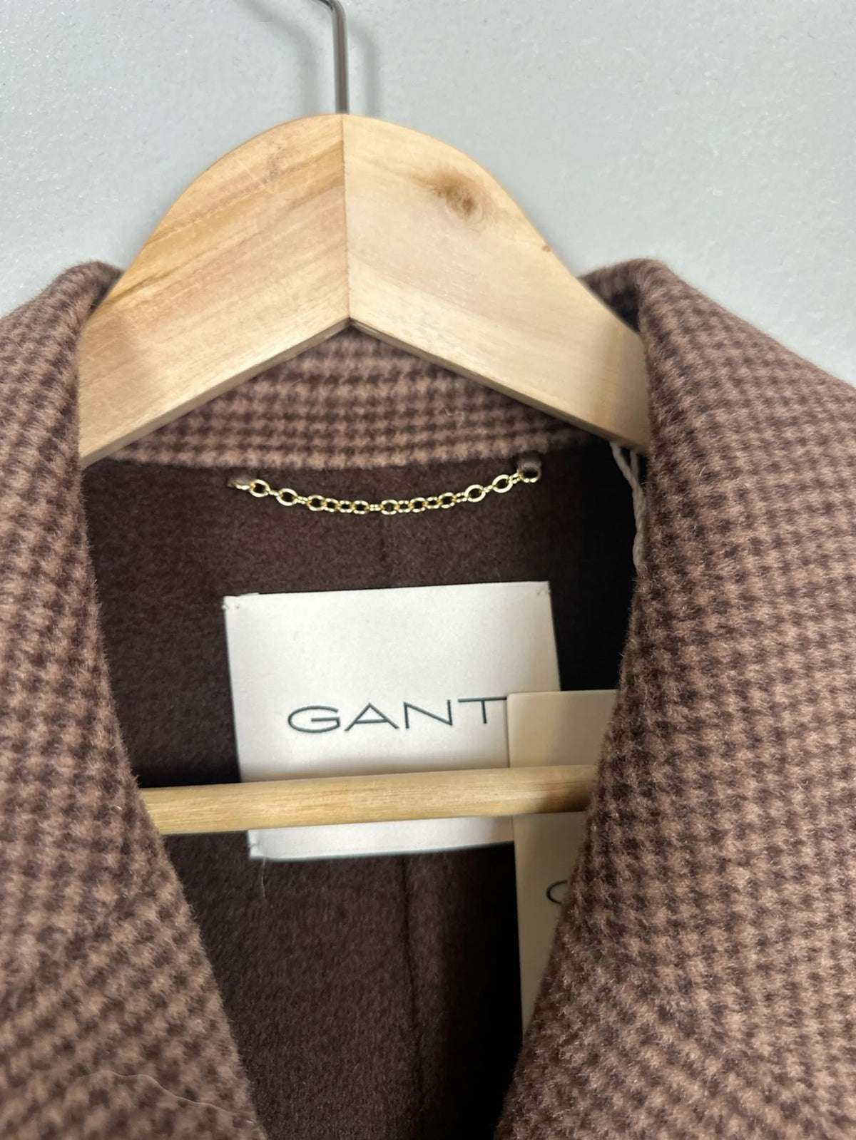 Gant Checked Handstitched-ullkappa NWT